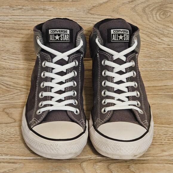 Converse All-Star Chuck Taylor High Top Sneaker Fabric Leather Gray Mens Size 9 - Picture 2 of 9